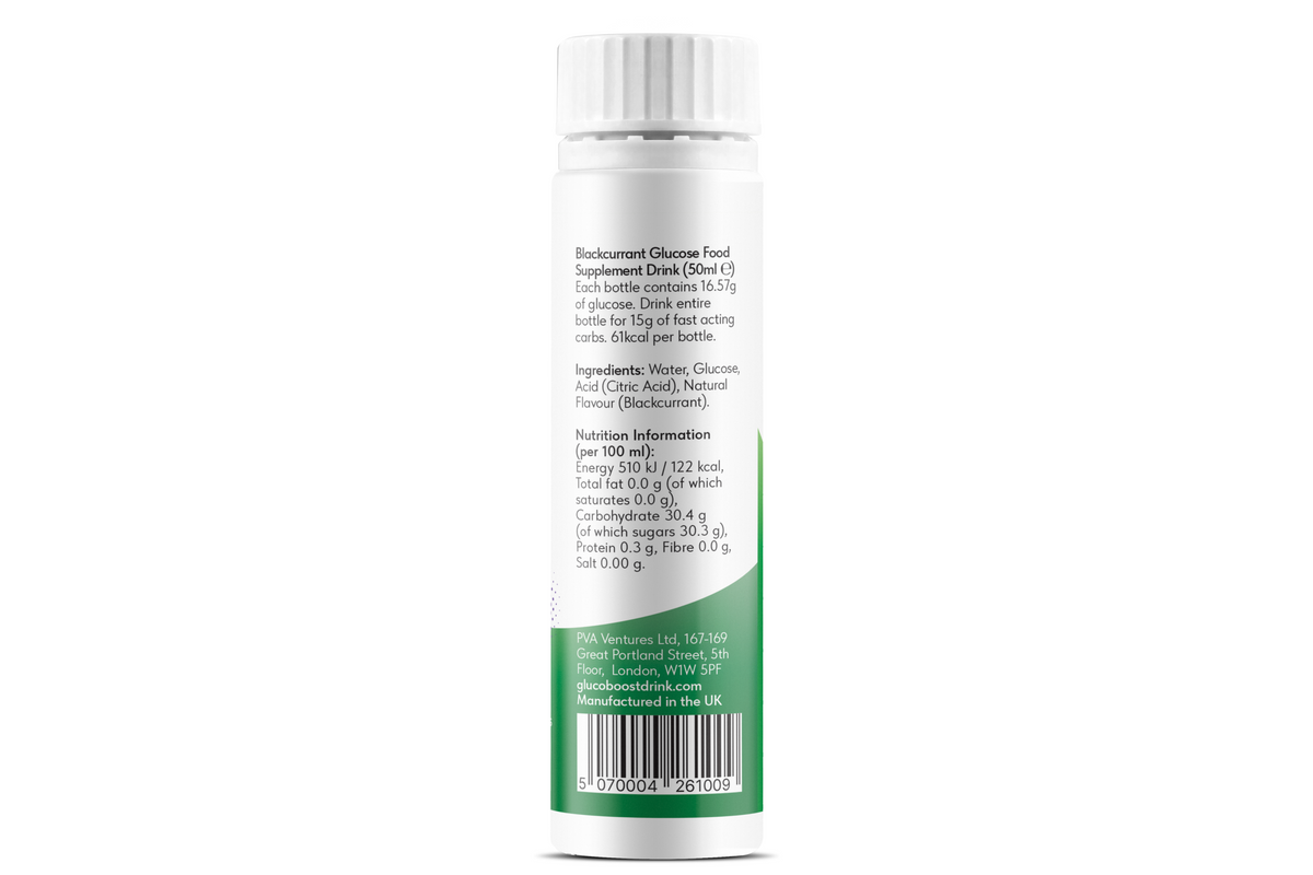 12 x 50ml Natural Blackcurrant Glucose Drink - 12 Pack